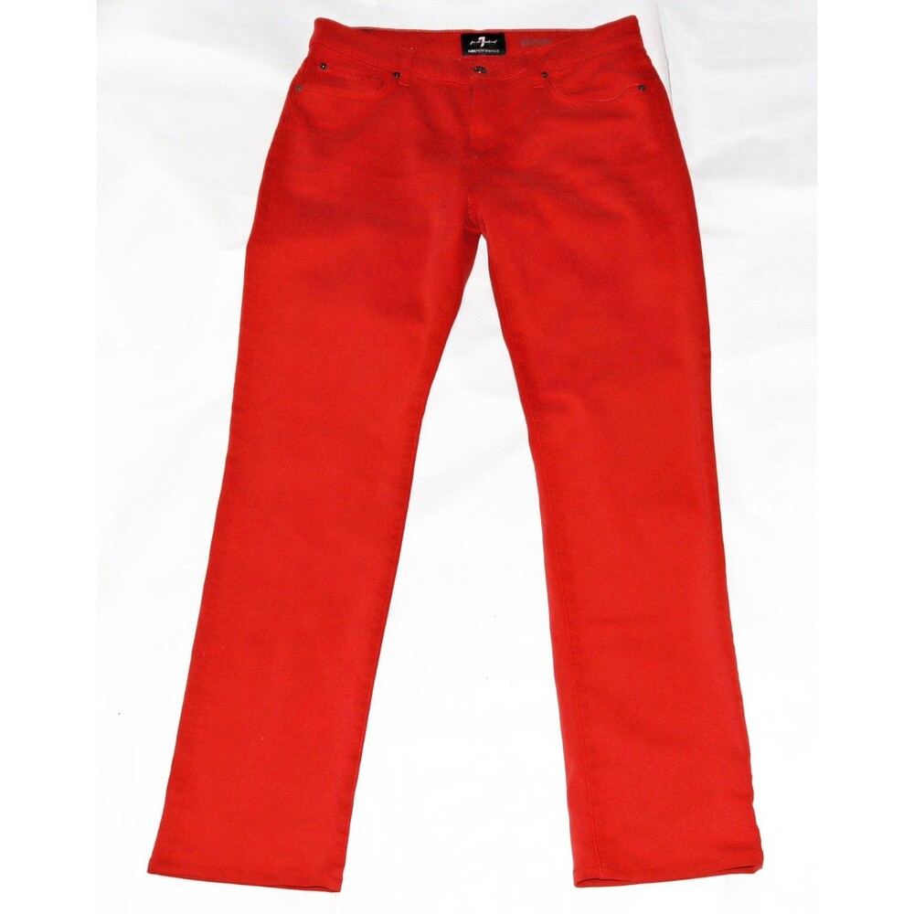 7 For All Mankind Jeans Men's Red Slimmy Slim Fit Stretch Denim‎ Pants Size 33